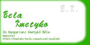 bela kmetyko business card