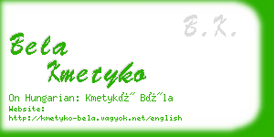 bela kmetyko business card